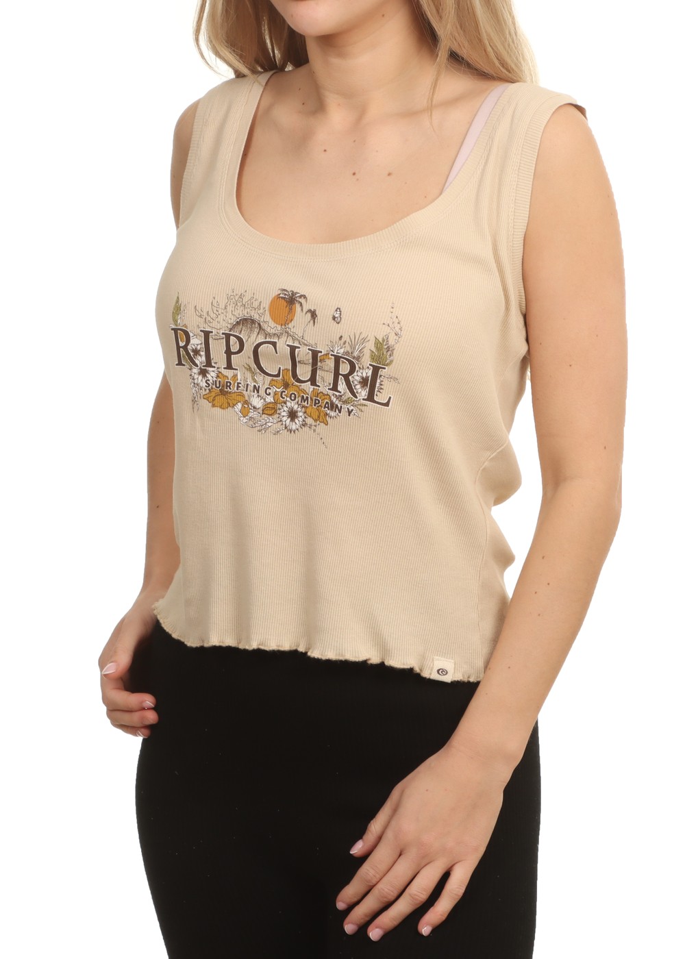 Ripcurl Oceans Together Ribbed Tank Natural