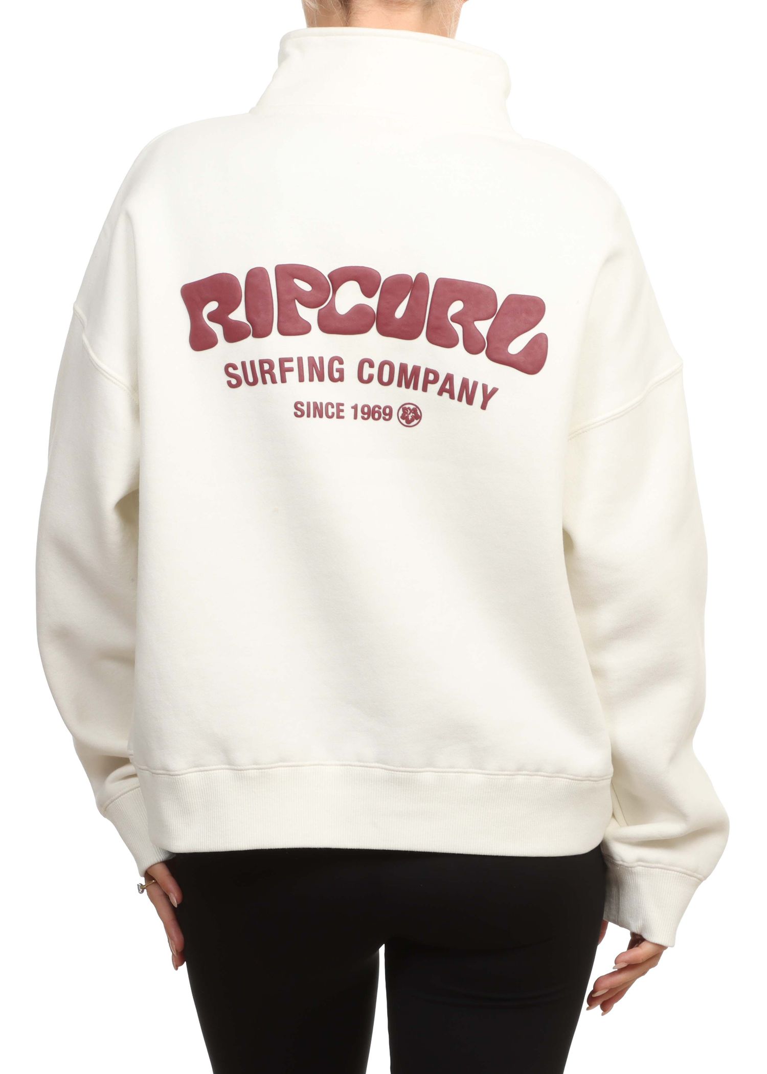 Ripcurl Surf Puff 1/4 Zip Crew Bone