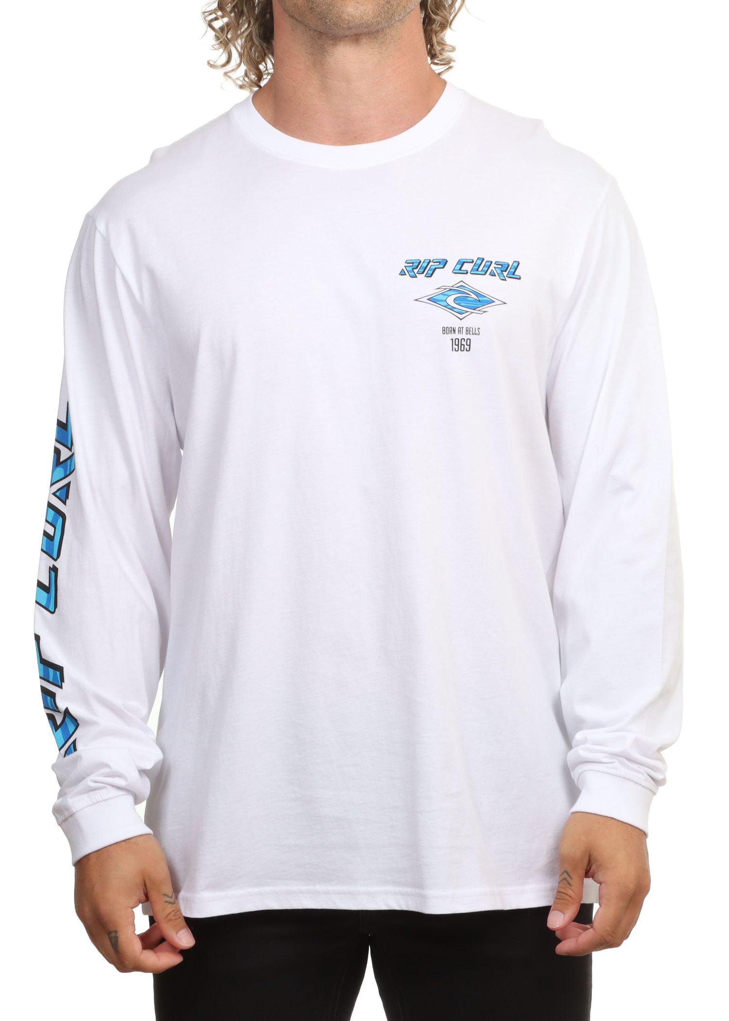 Ripcurl Fade Out Icon Long Sleeve White