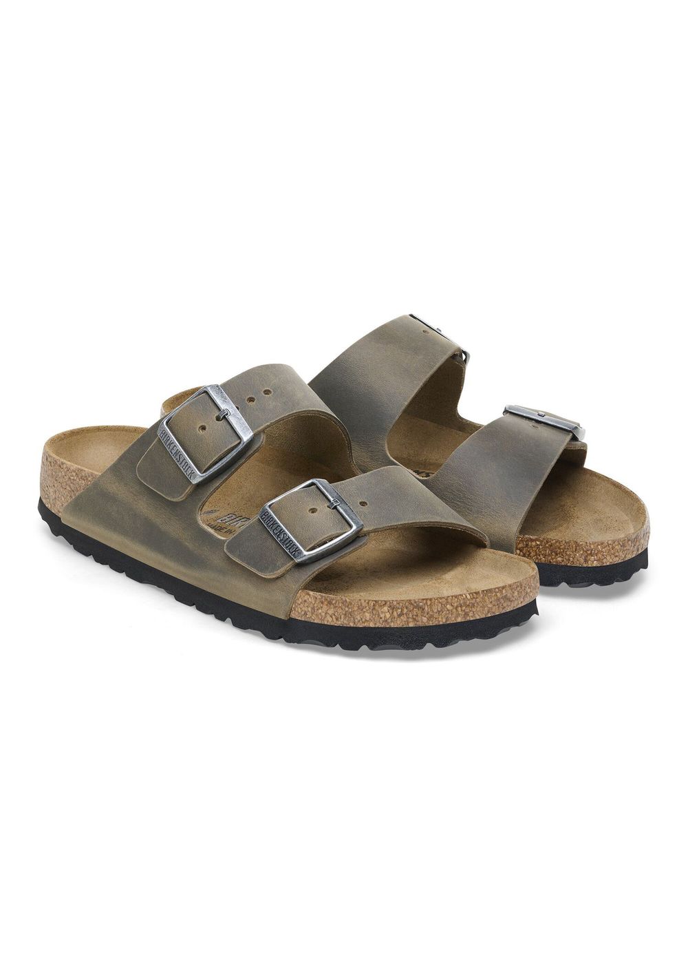 Birkenstock Arizona Oiled Leather Sandals Faded Khaki