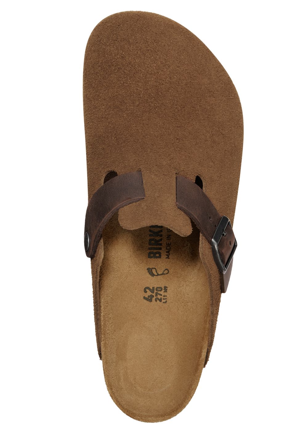 Birkenstock Boston Mixed Leather Clogs Dark Tea