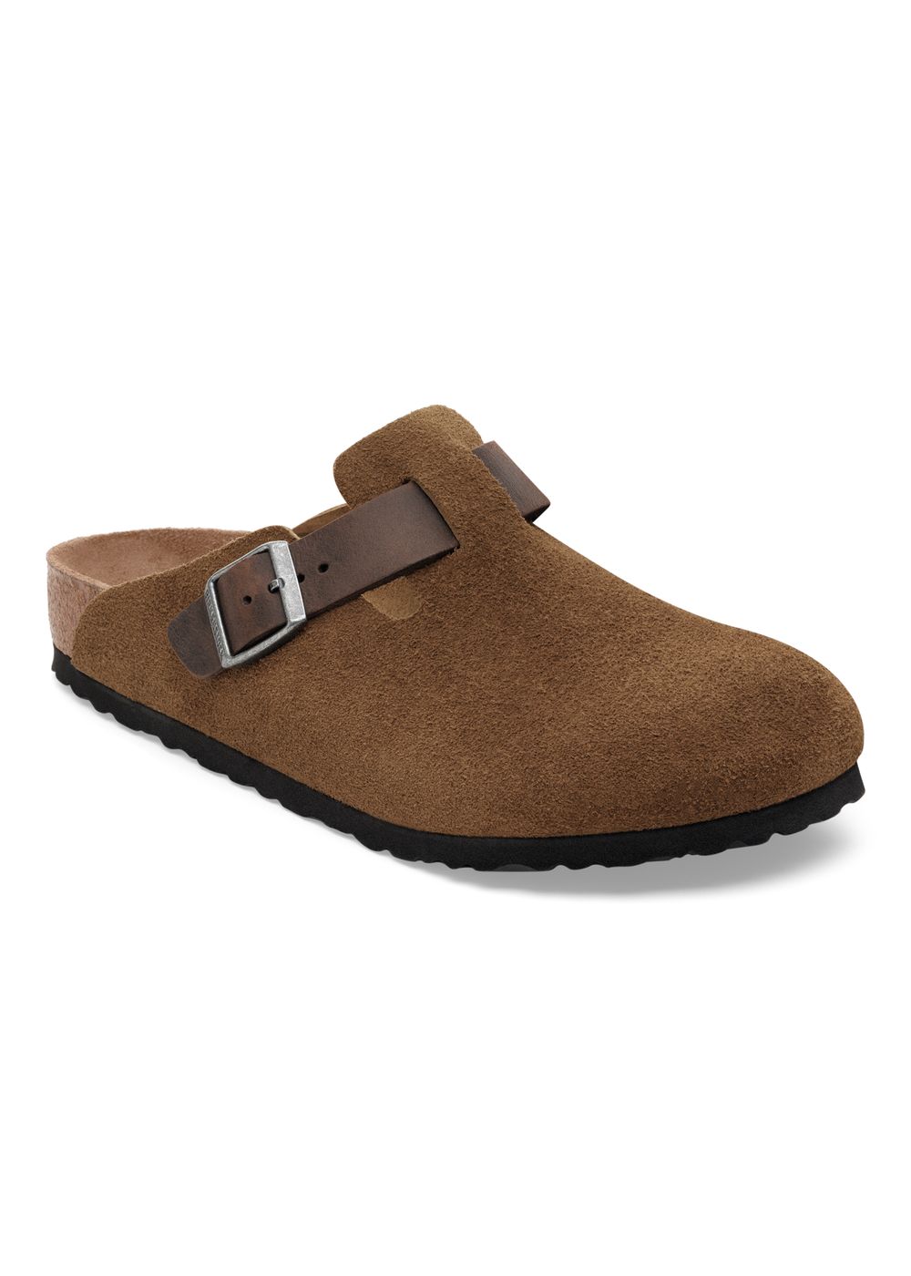 Birkenstock Boston Mixed Leather Clogs Dark Tea