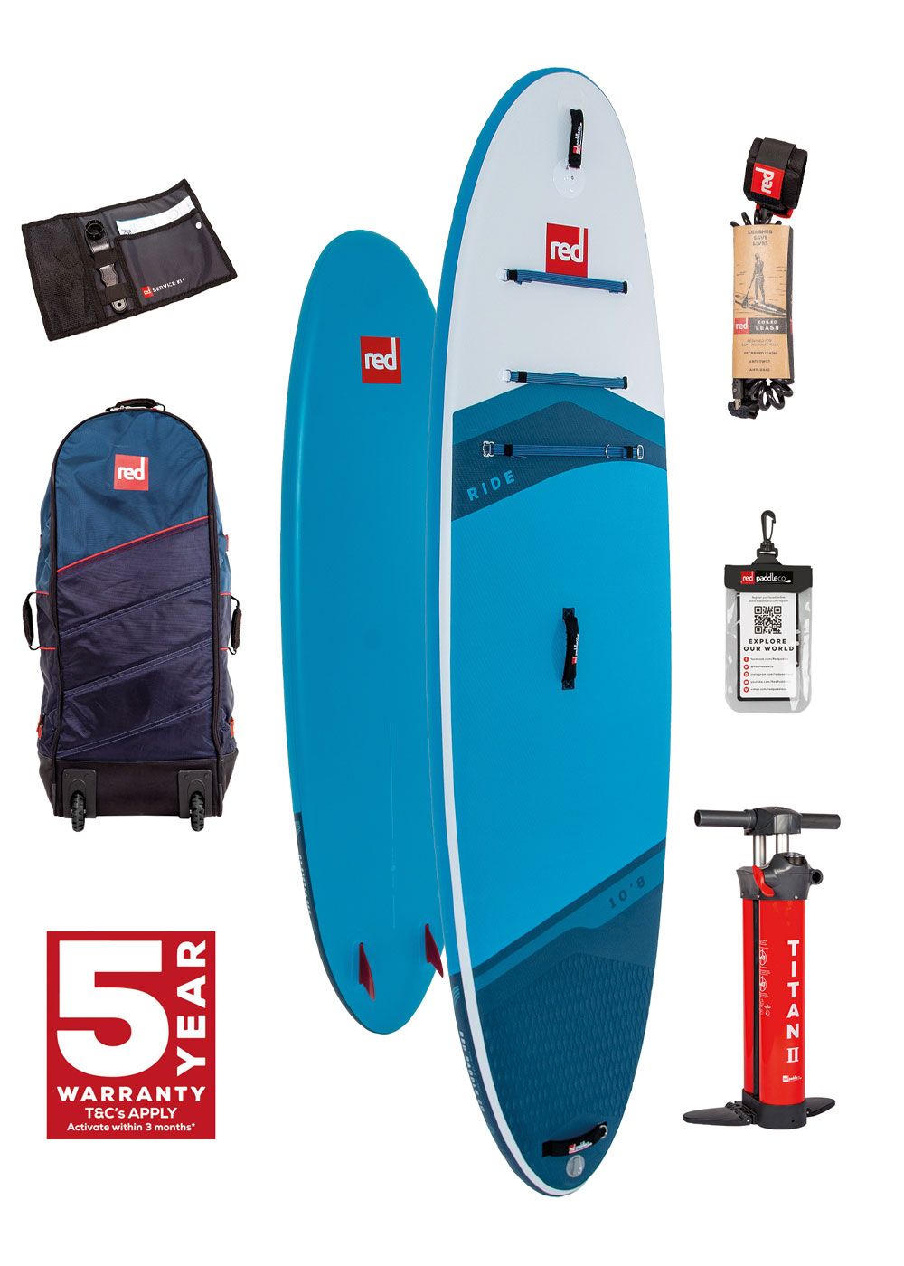 Red Paddle Ride 10Ft8 Inflatable Paddleboard