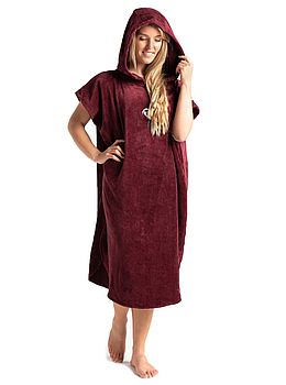 Robie Robes Original Towel Changing Poncho Wine