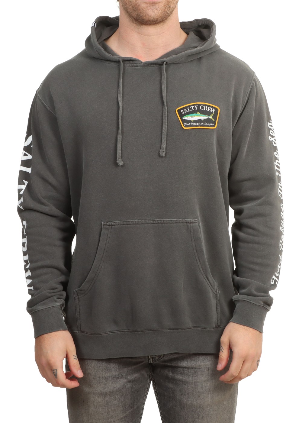 Salty Crew Patchy Overdyed Hoodie Black