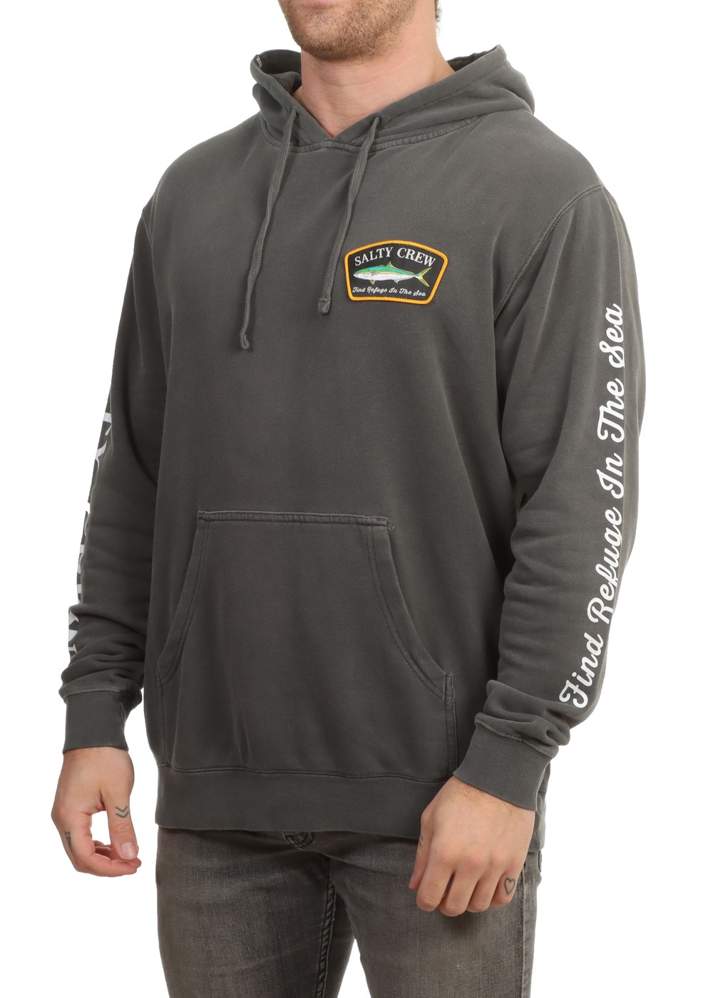 Salty Crew Patchy Overdyed Hoodie Black
