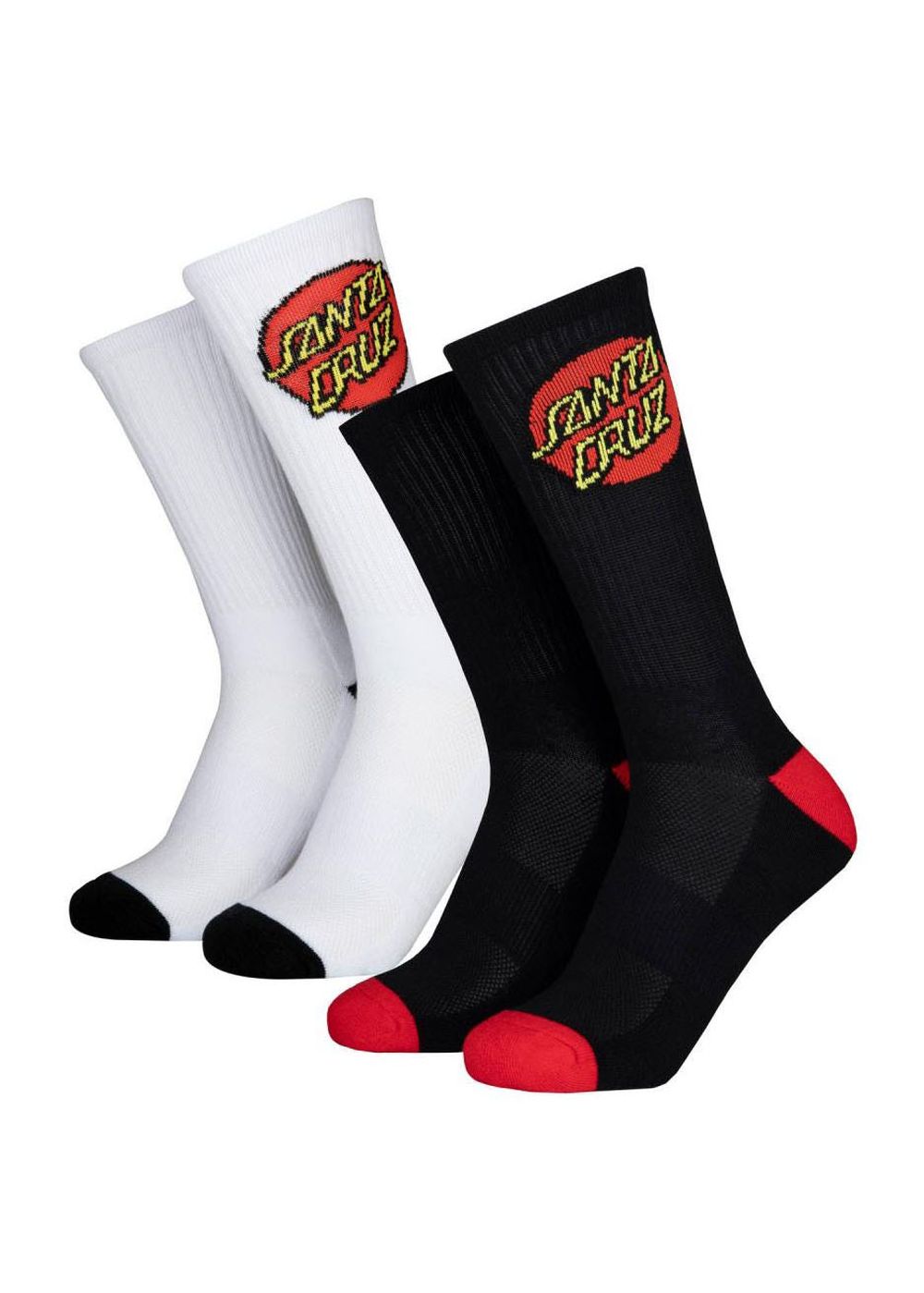 Santa Cruz Classic Dot 2 Pack Socks White Black