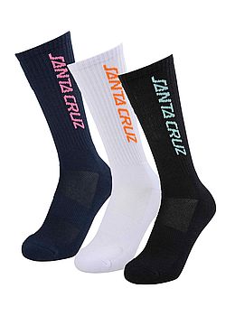 Santa Cruz Strip 3 Pack Socks Assorted