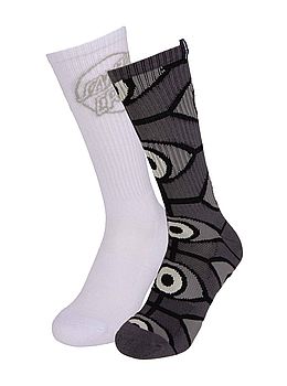 Santa Cruz Salba Eyes 2 Pack Socks Black White
