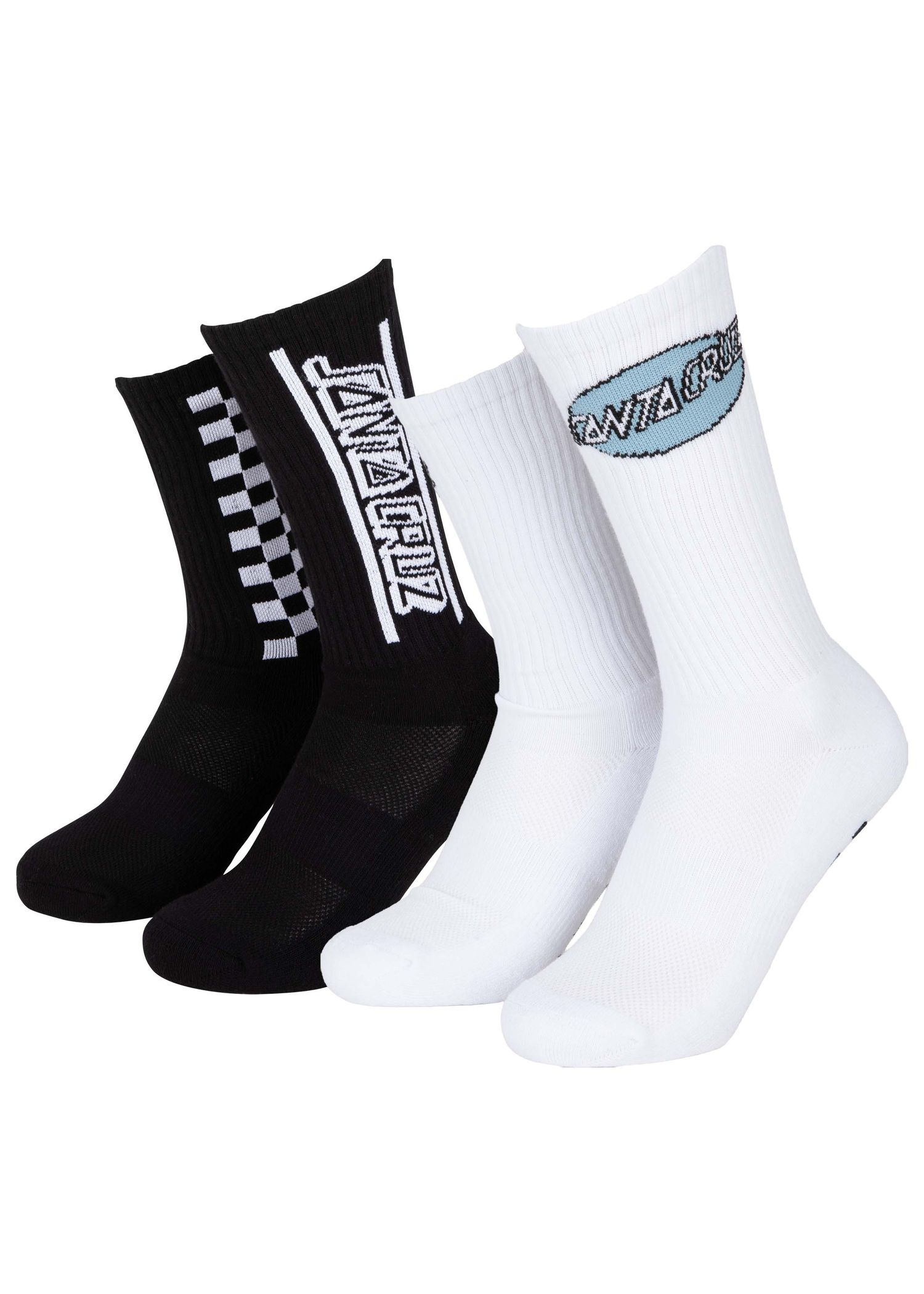 Santa Cruz Finish Line 2 Pack Socks Black & White
