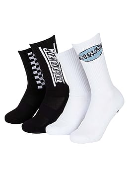 Santa Cruz Finish Line 2 Pack Socks Black & White