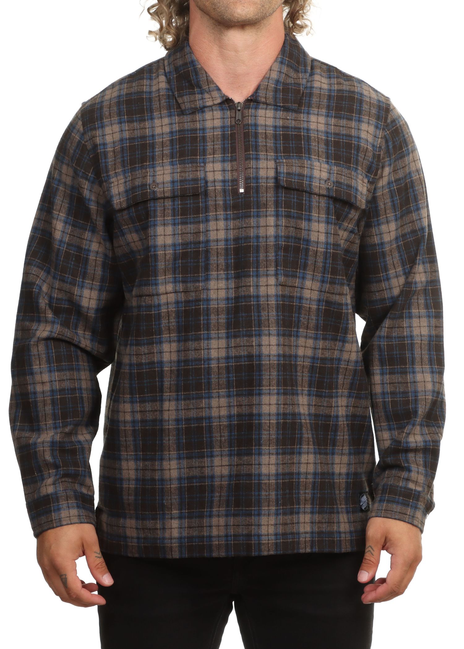 Santa Cruz Freddie Shirt Brown Check