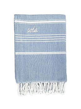 Sola Fouta Cotton Beach Towel Blue