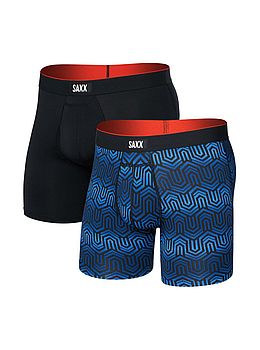 Saxx Multi Sport 2 Pack Boxer Briefs Black