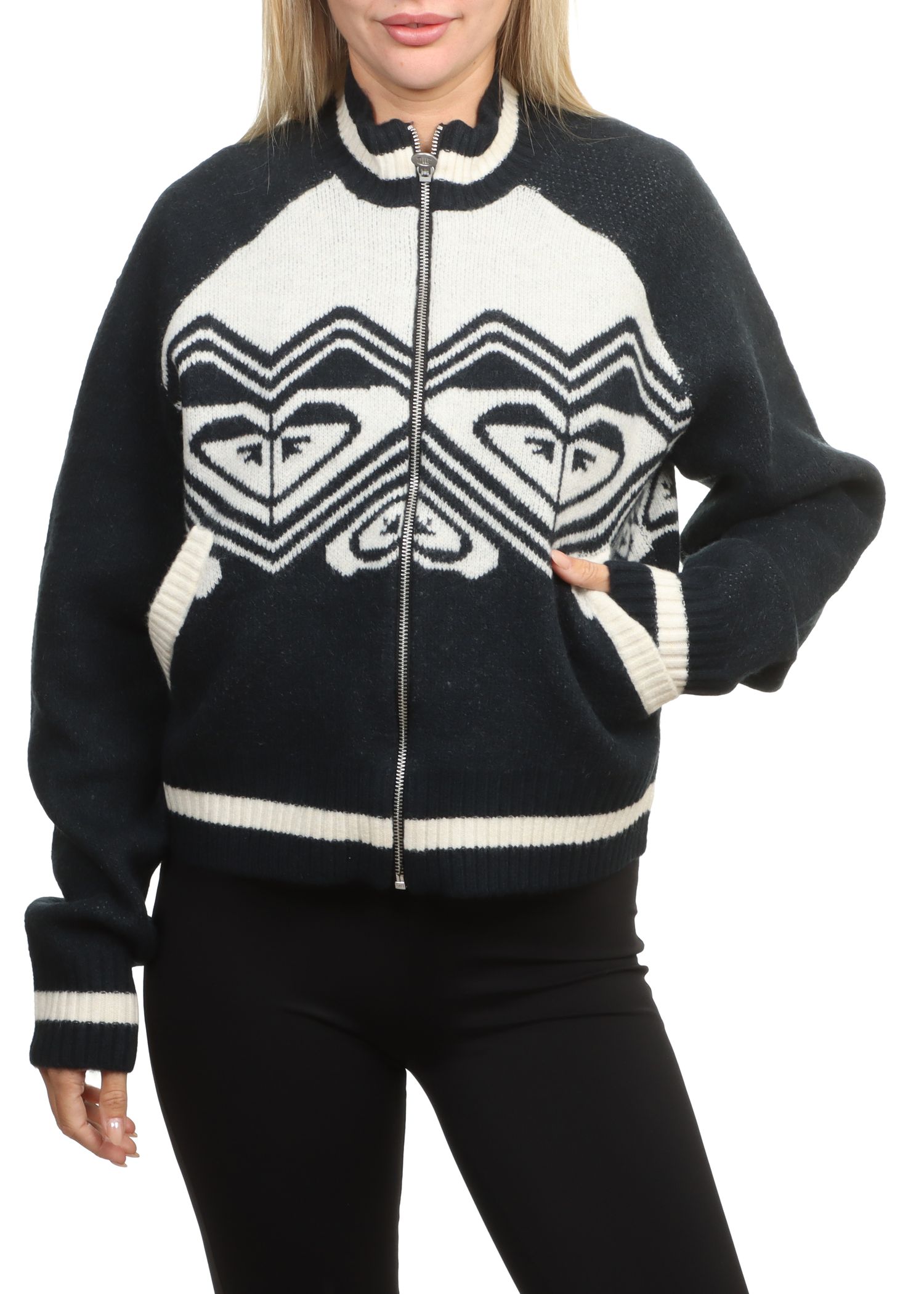 Roxy Under Northern Lights Zip Knit Anthracite