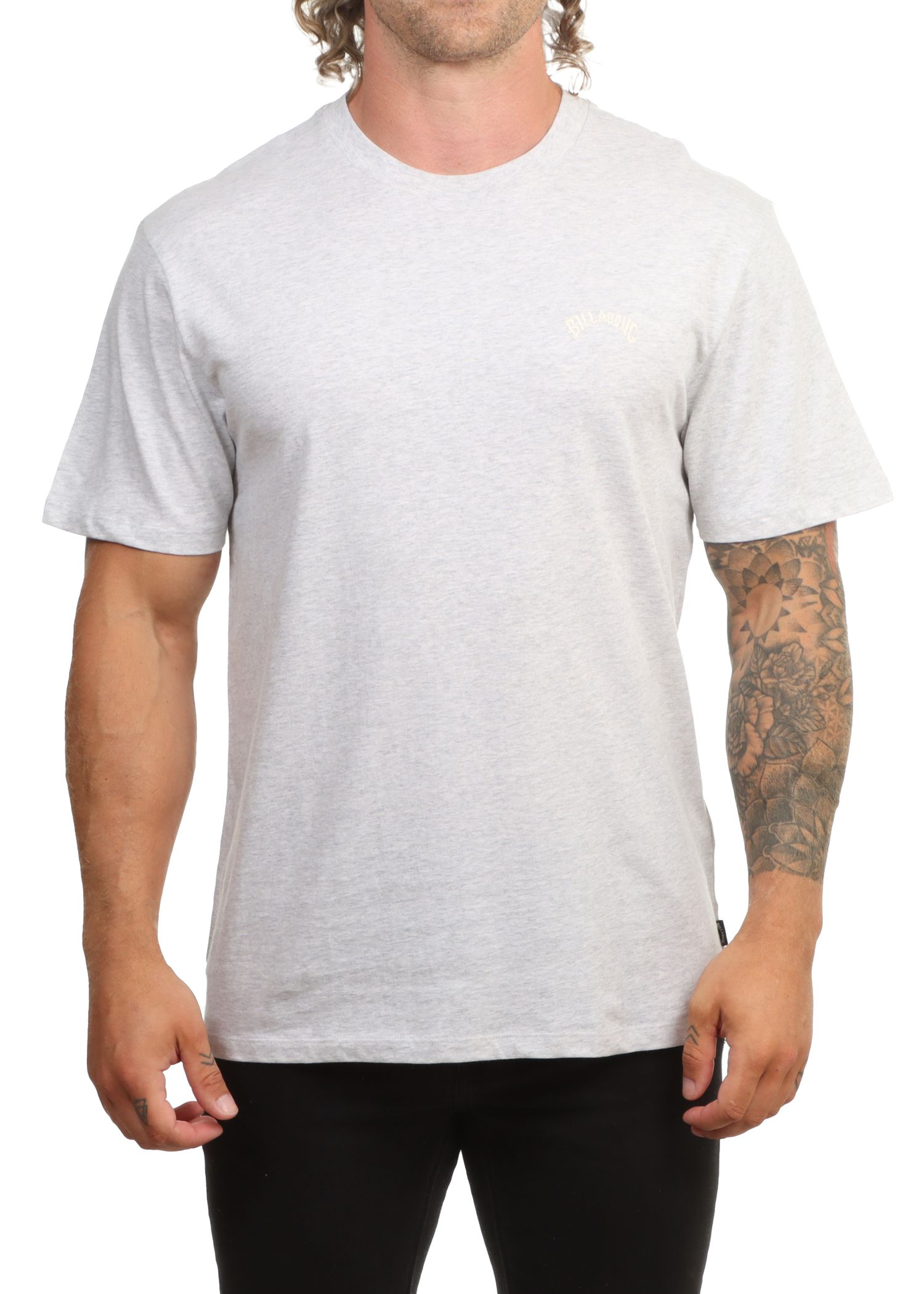Billabong Arch Crew Tee Light Grey Heather