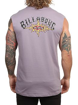 Billabong Burn Out Muscle Tank Purple Ash