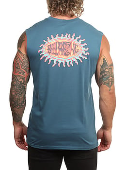 Billabong Burn Out Muscle Tank Real Teal