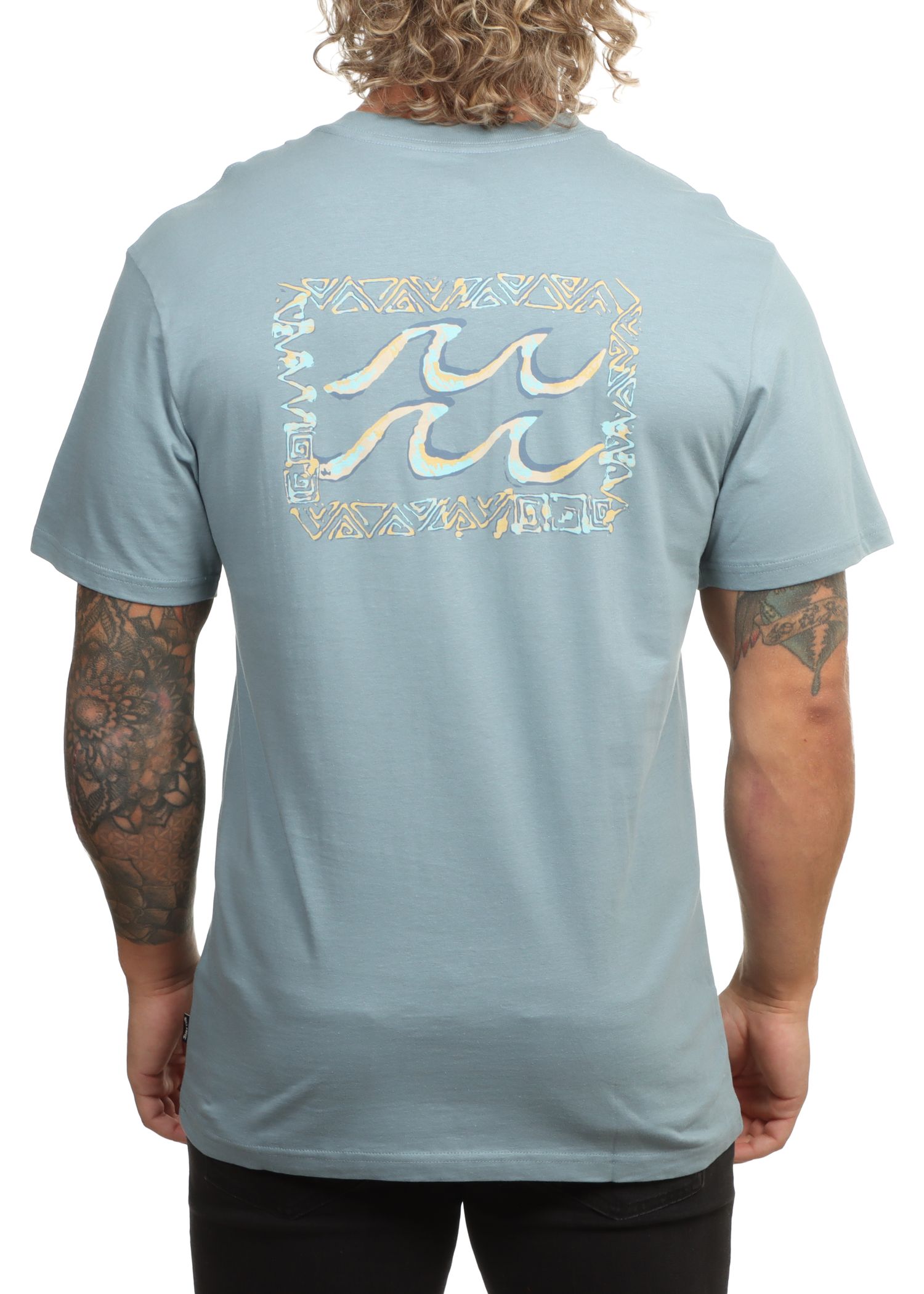 Billabong Crayon Wave Tee Blue Fog