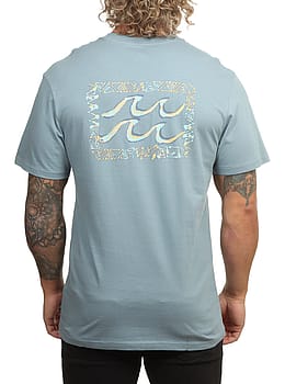 Billabong Crayon Wave Tee Blue Fog