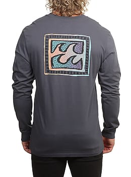 Billabong Crayon Wave Long Sleeve Ombre Blue