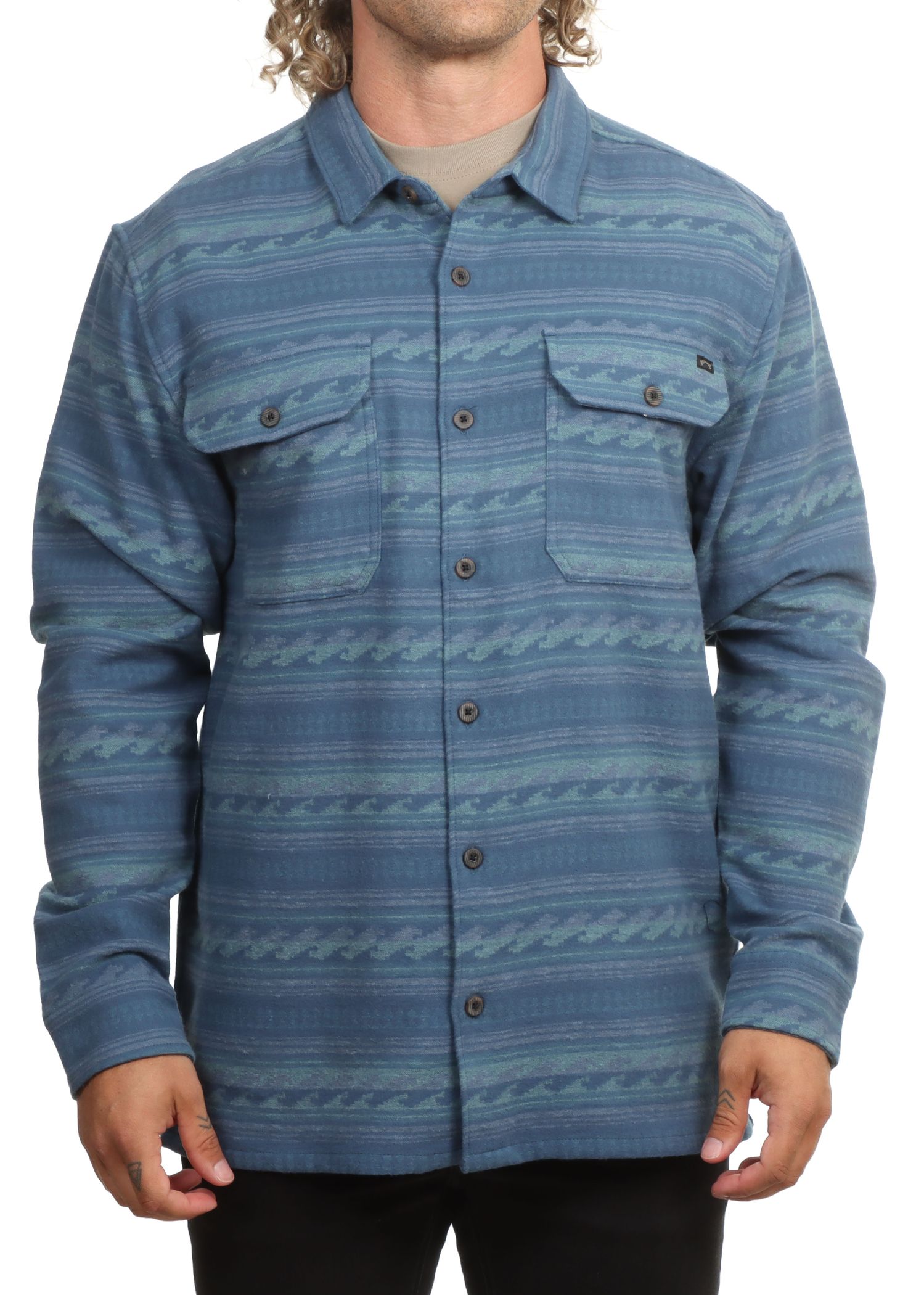 Billabong Offshore Jacquard Flannel Shirt Teal
