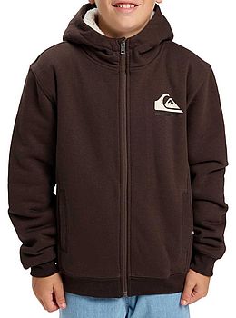 Quiksilver Boys Fleece Sherpa Hoodie Brown