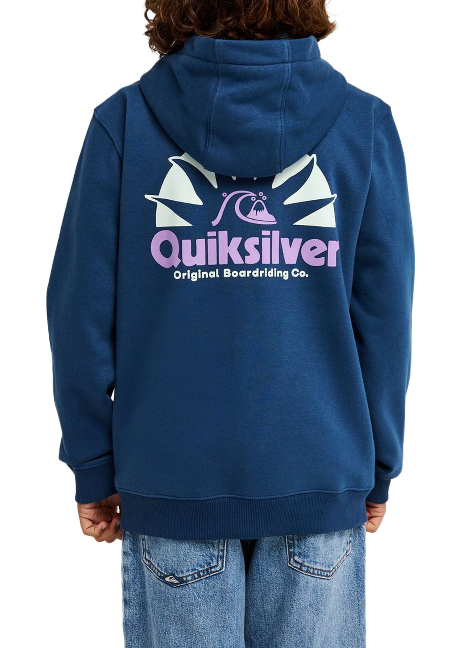 Quiksilver Boys Graphic Zip Hoodie Denim