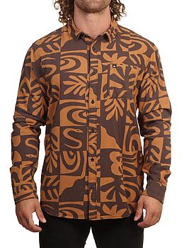 Quiksilver Motherfly Printed Shirt Almond Desert