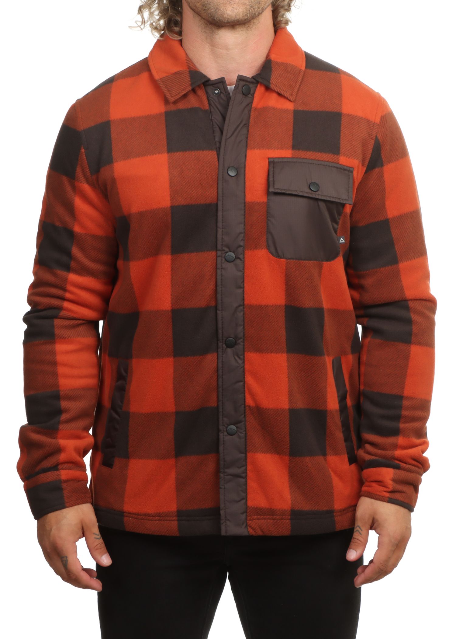 Passenger Firelight Sherpa Overshirt Dark Rust