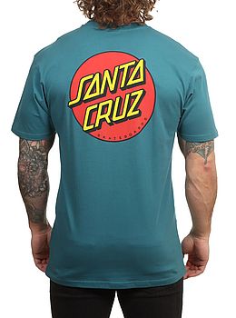 Santa Cruz Classic Dot Chest Tee Teal