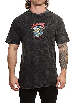 Santa Cruz Out Of Time Front Tee Black Acid Wash