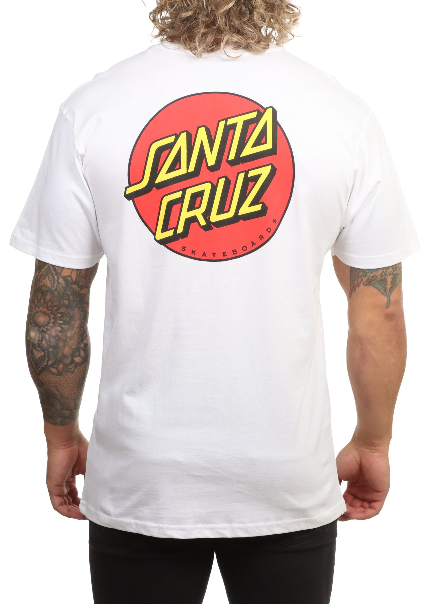 Santa Cruz Classic Dot Chest Tee White
