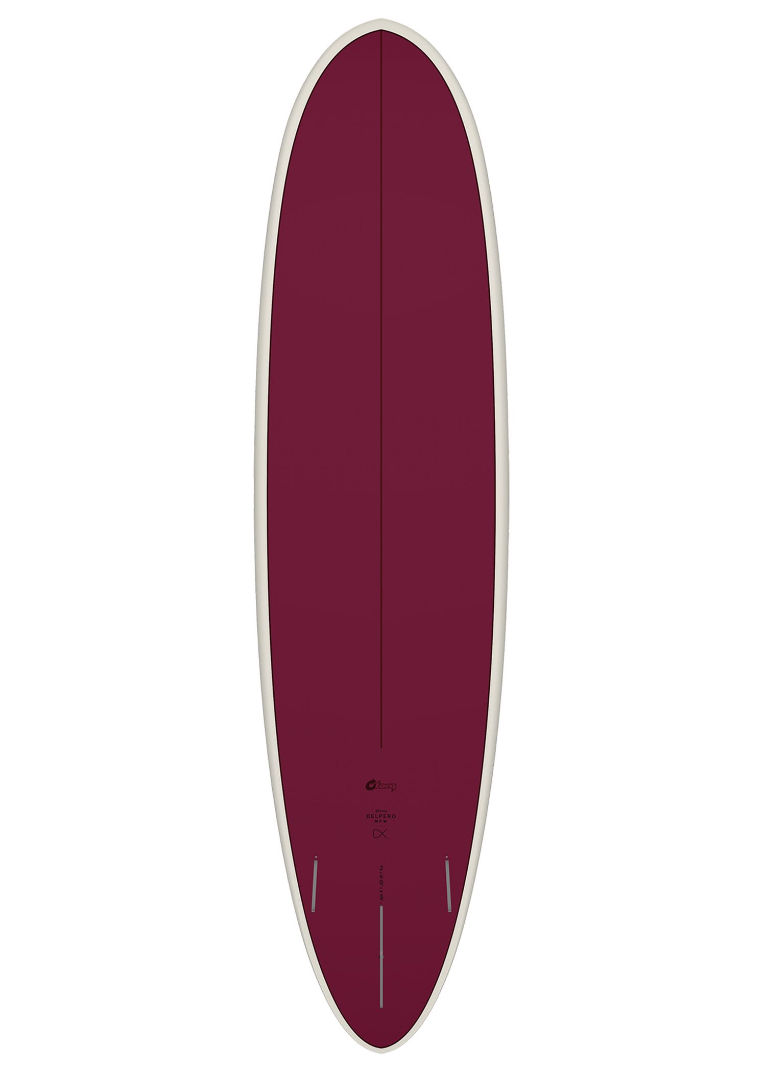 Torq Delpero MPW Mid Pro White Surfboard 7ft6 Burgundy