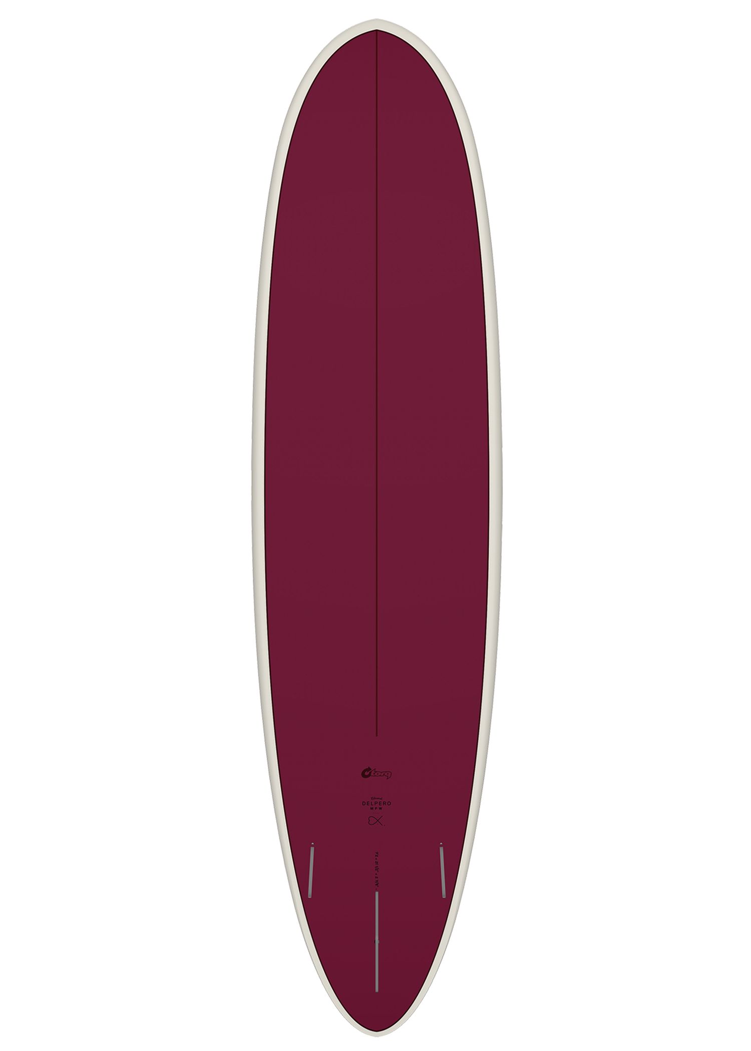 Torq Delpero MPW Mid Pro White Surfboard 7ft10 Burgundy