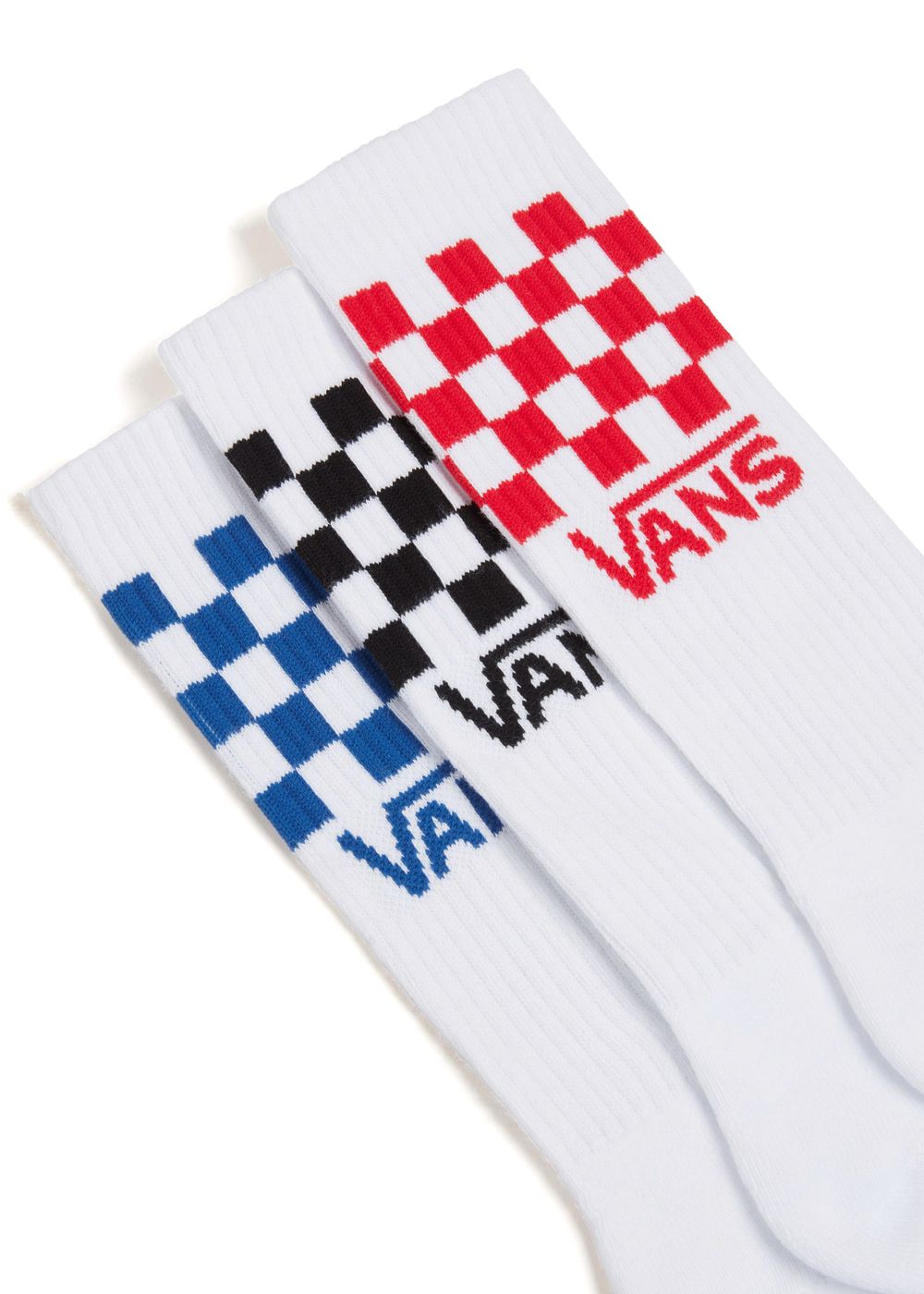 Vans Classic Check Crew 3 Pack Socks Check White Uk8.5-Uk12