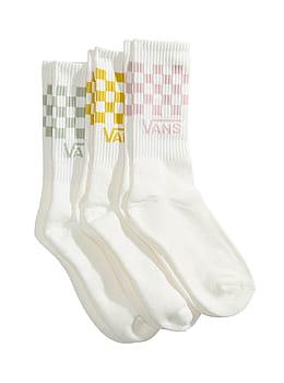 Vans Classic Check Crew 3 Pack Socks Dusty Gold