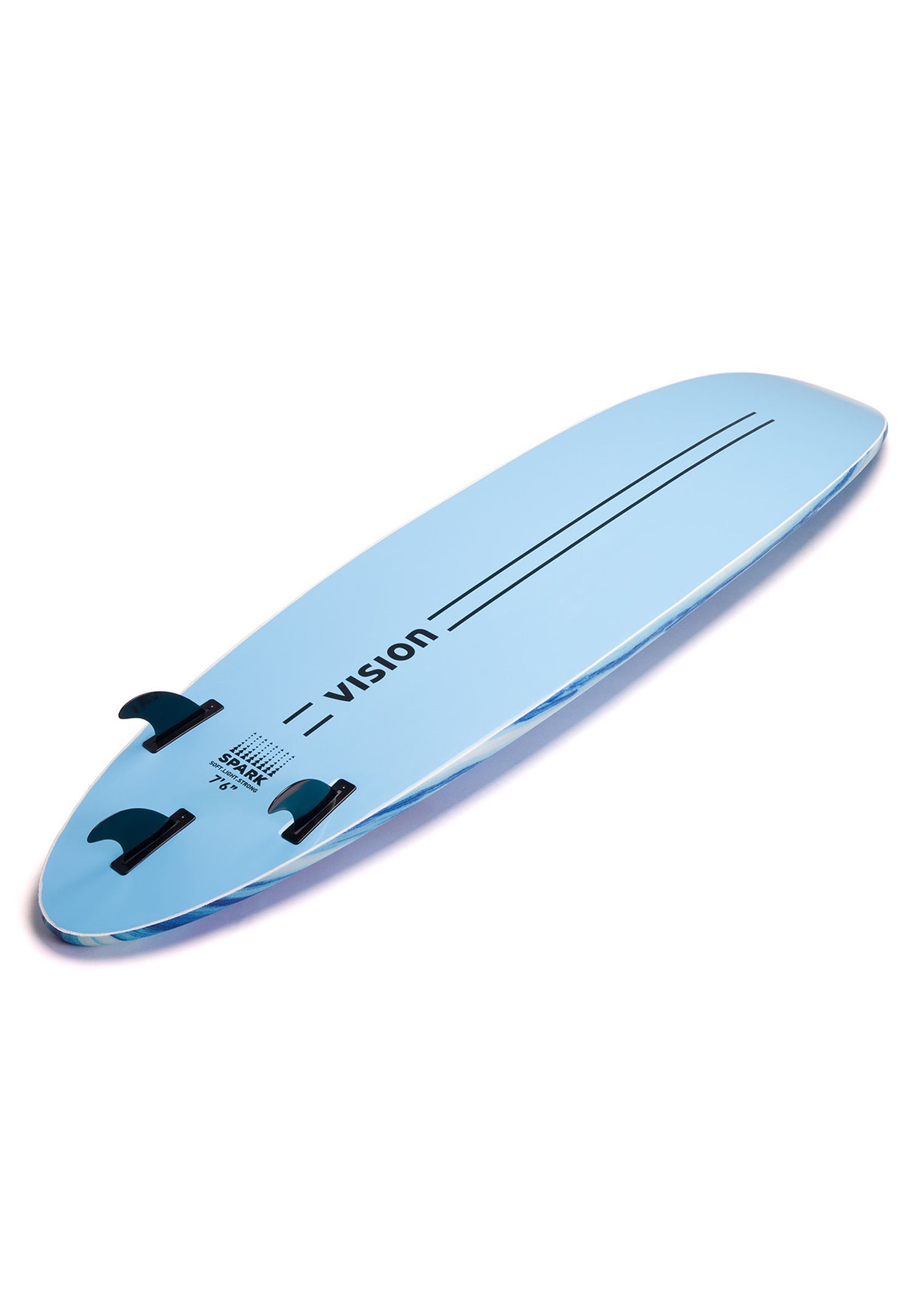 Vision Spark Soft Beginner Surfboard 7Ft 6 Blue
