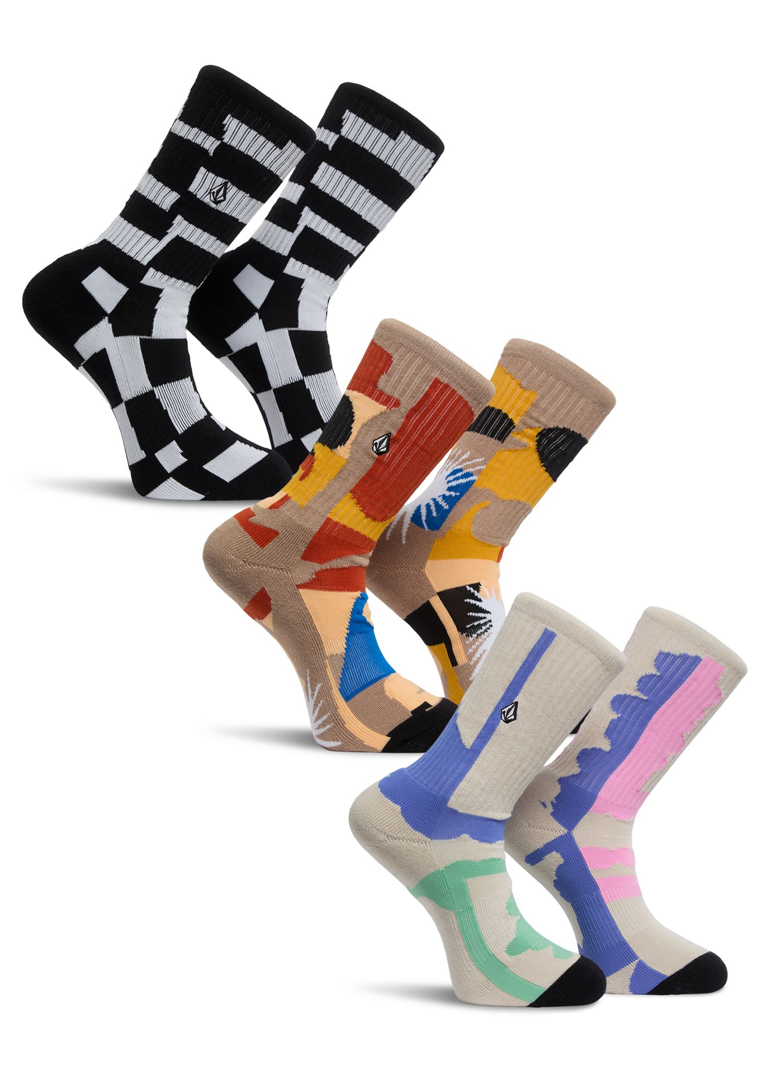 Volcom Print Mixer 3 Pack Socks Multi