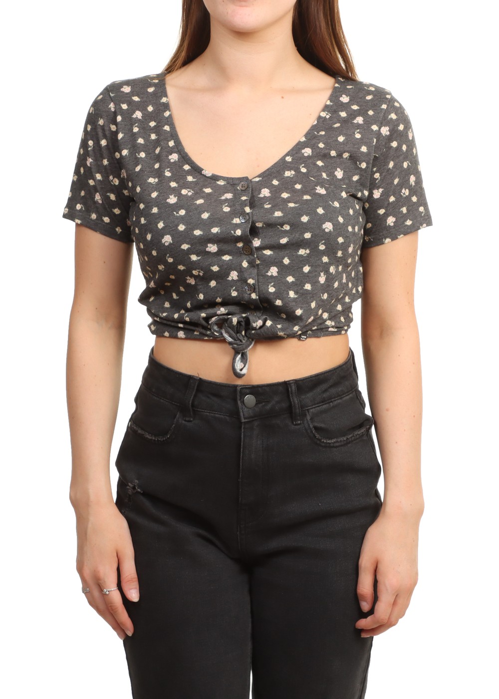 Billabong Girly Knit Top Off Black