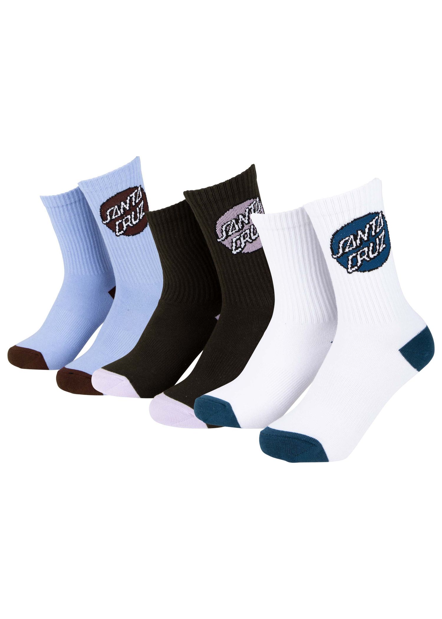 Santa Cruz Pop Dot 3 Pack Socks Assorted