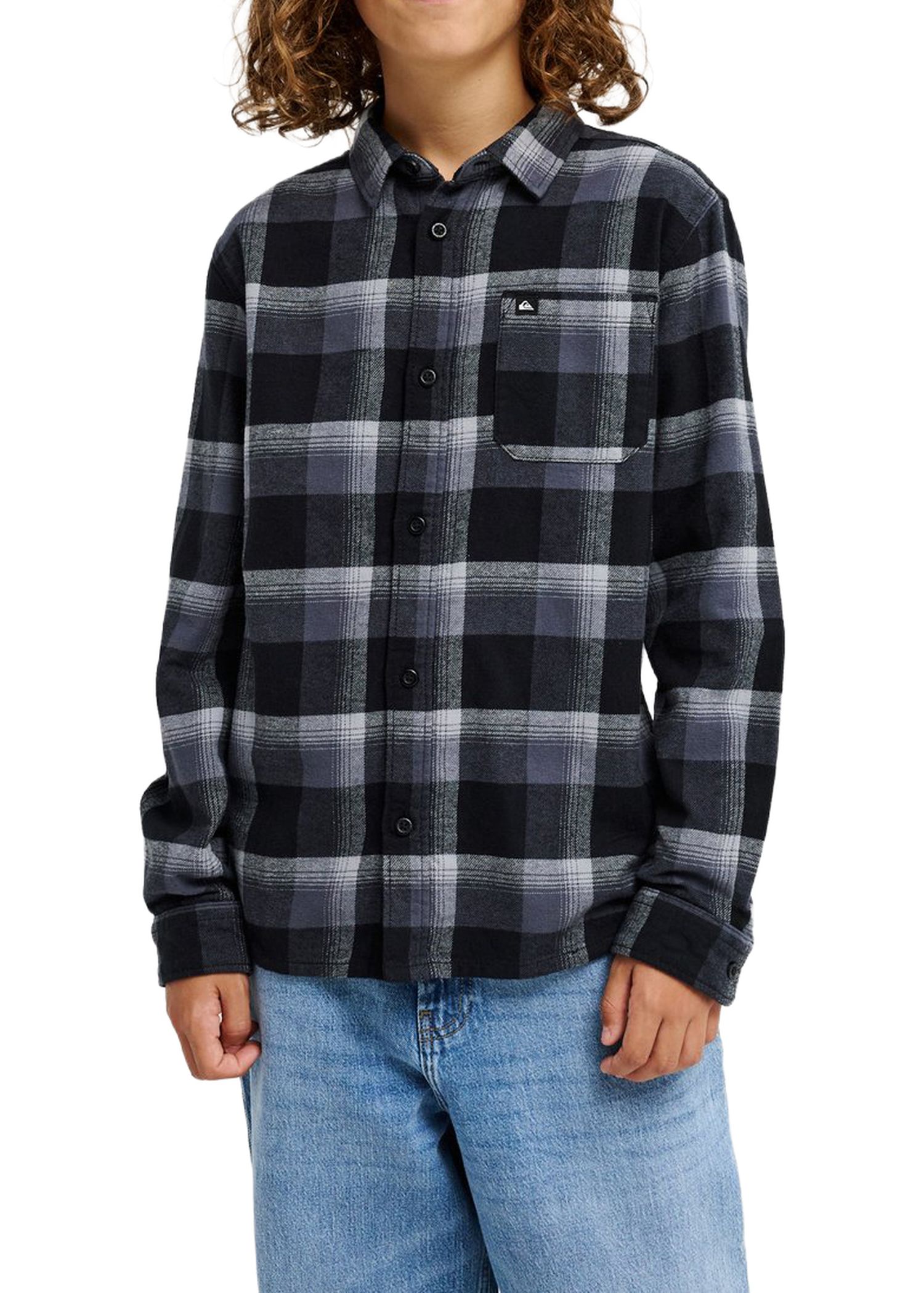 Quiksilver Boys Motherfly Plaid Shirt Black