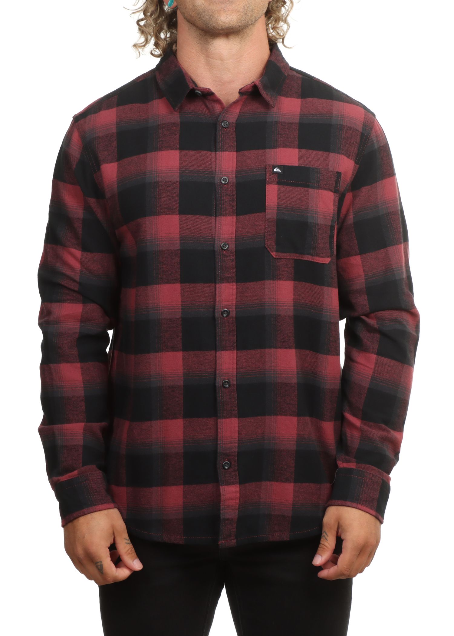 Quiksilver Motherfly Plaid Shirt Oxblood Red