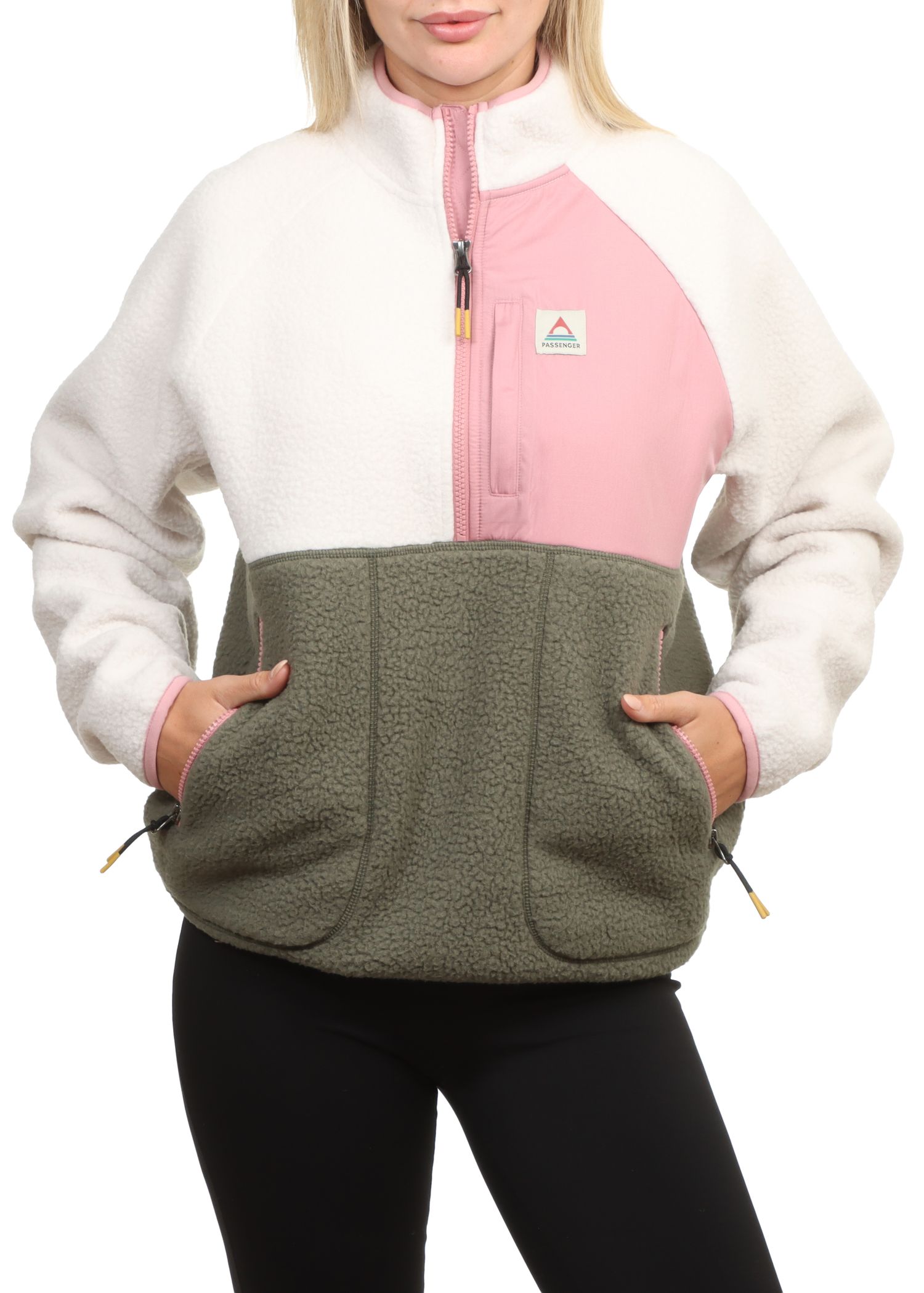 Passenger Home Sherpa Fleece Dusty Olive White