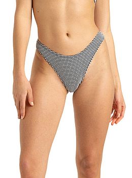 Roxy Gingham Cheeky Bikini Pant Anthracite