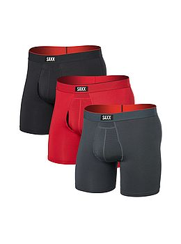 Saxx Multi Sport 3 Pack Boxer Briefs Sunset Red