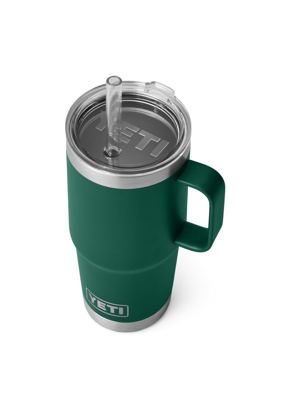 Yeti Rambler 25oz Straw Mug Black Forest Green