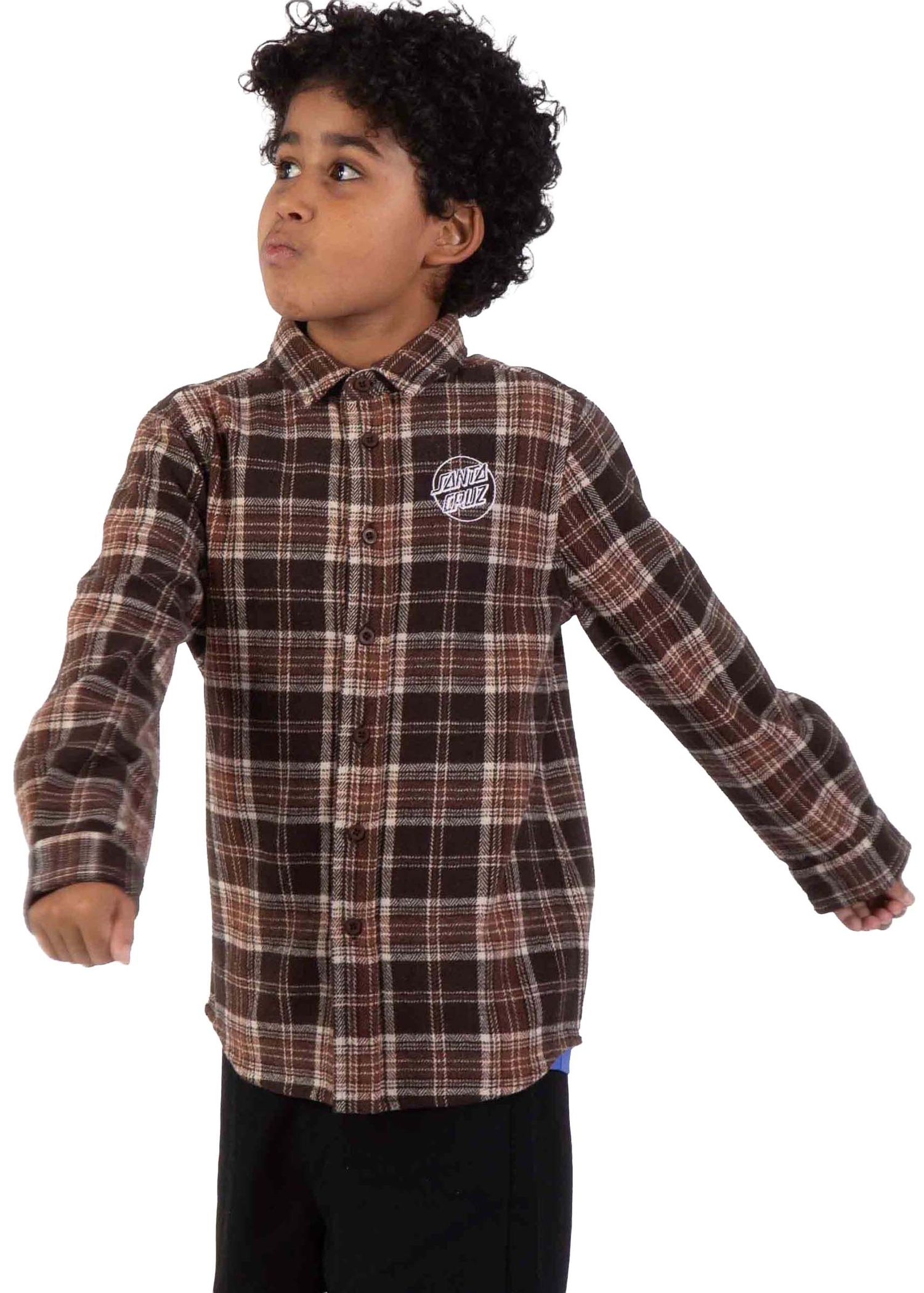 Santa Cruz Boys Chopper Shirt Brown Check