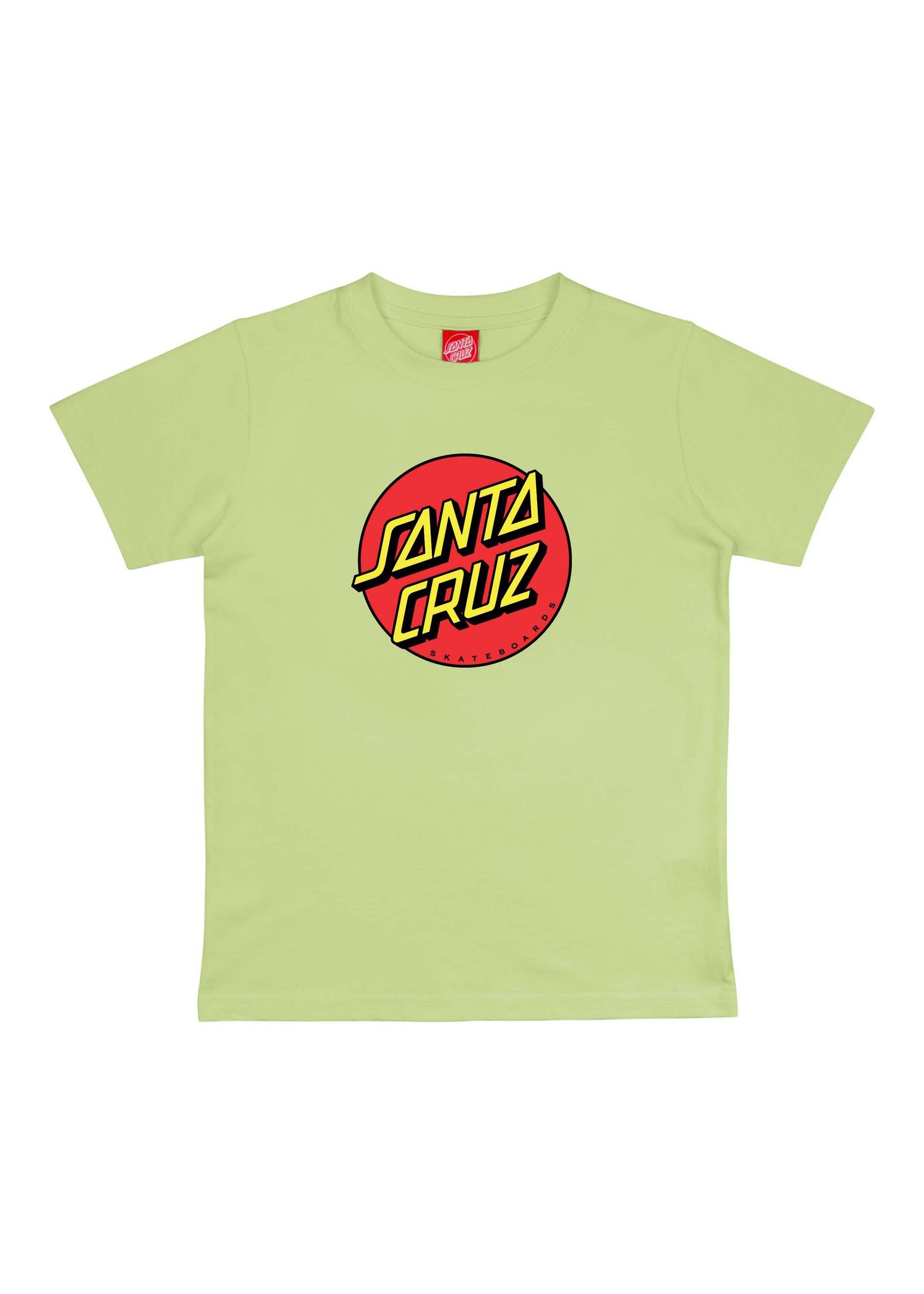 Santa Cruz Boys Classic Dot Tee Green Glow