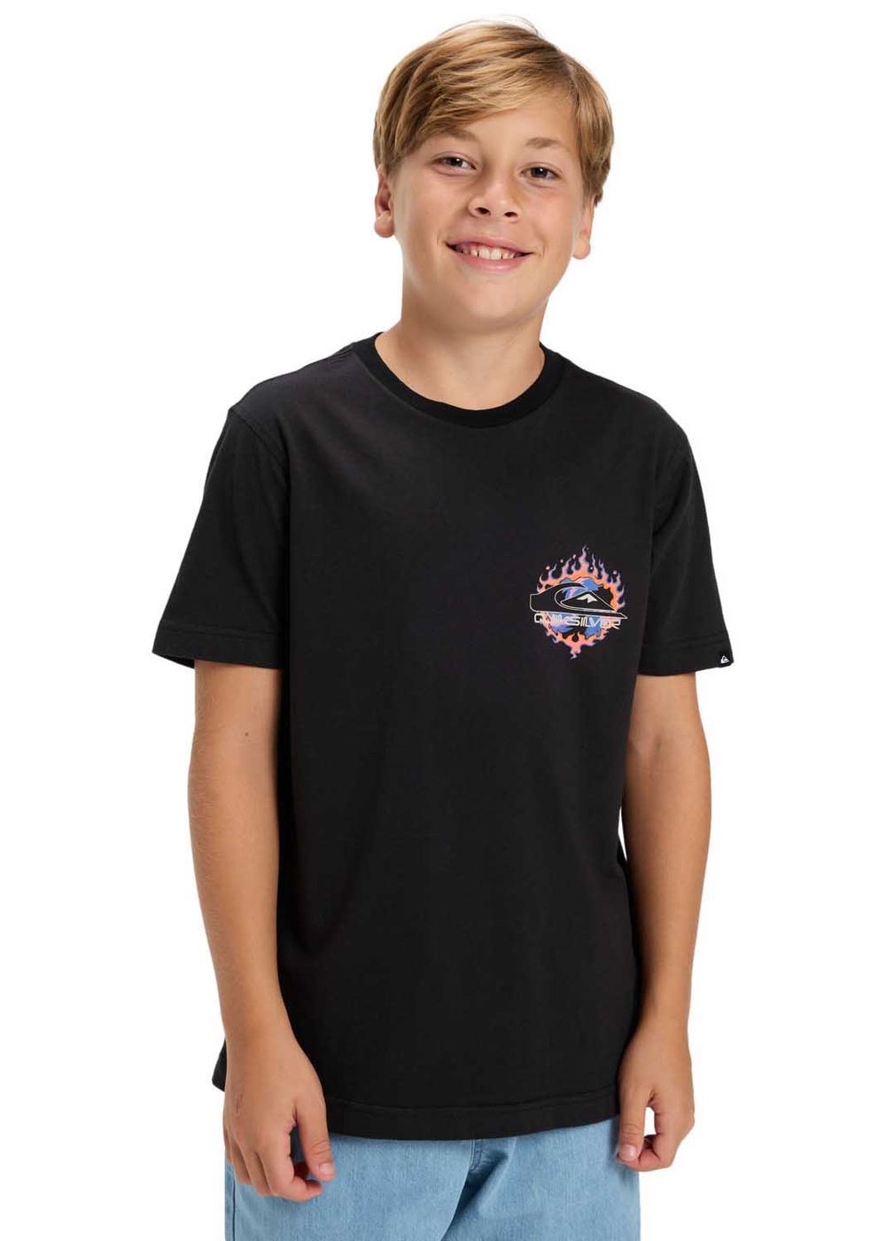 Quiksilver Boys In Flames Tee Black